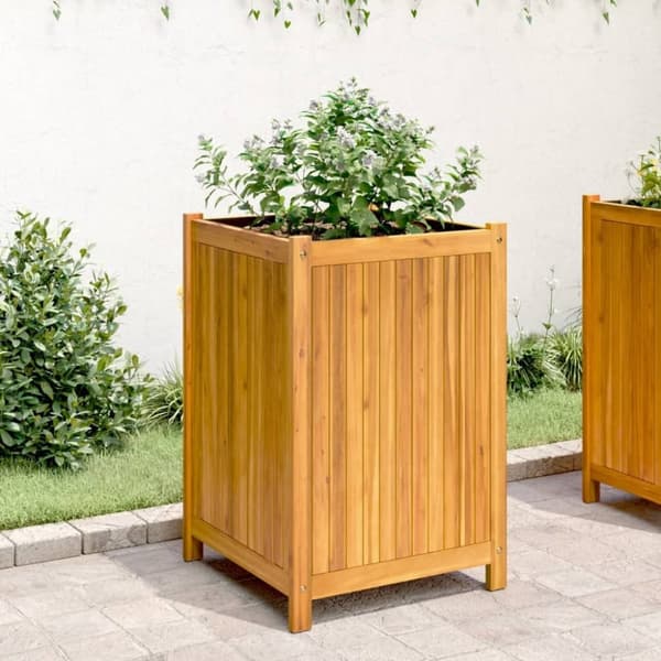 vidaXL Plantekasse med foring 50x50x75 cm helte akasie