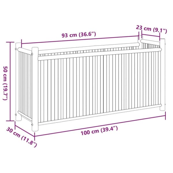 vidaXL Plantekasse 100x30x50 cm bambus