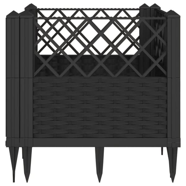 vidaXL Odlingslåda med piggar svart 43,5x43,5x43,5 cm PP