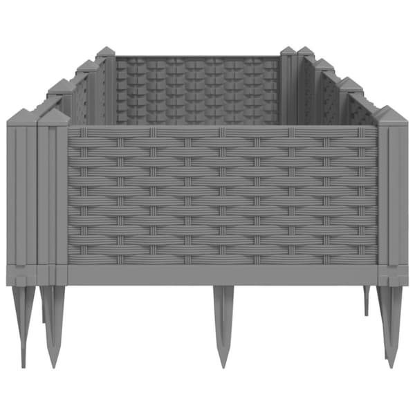 vidaXL Plantekasse med plugger lysegrå 125x40x28,5 cm PP