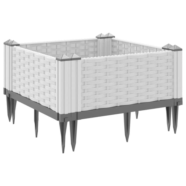 vidaXL Odlingslåda med piggar vit 42,5x42,5x28,5 cm PP