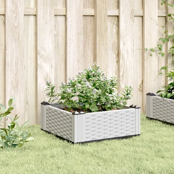 vidaXL Odlingslåda med piggar vit 42,5x42,5x28,5 cm PP