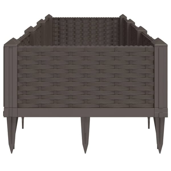 vidaXL Kukkalaatikko jalkatapeilla ruskea 125x40x28,5 cm PP