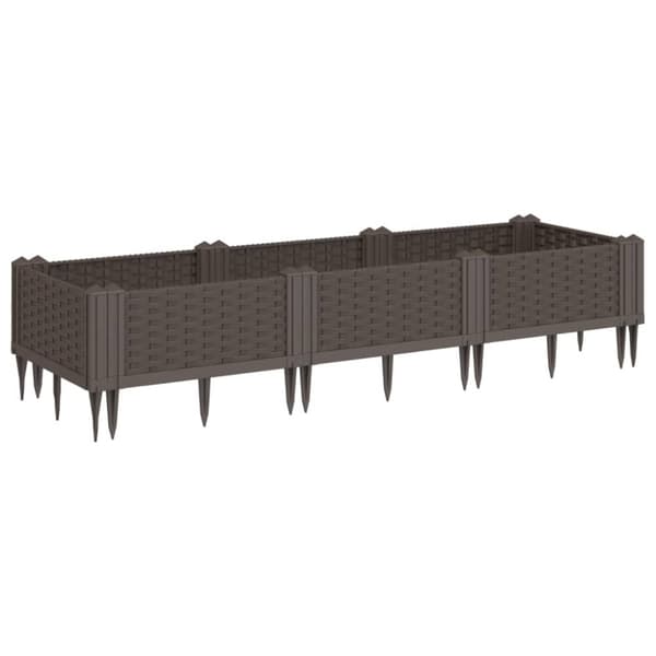 vidaXL Kukkalaatikko jalkatapeilla ruskea 125x40x28,5 cm PP