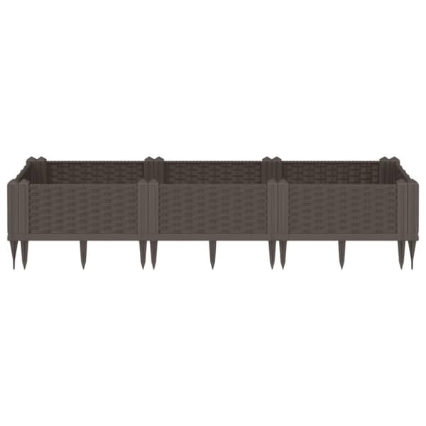 vidaXL Kukkalaatikko jalkatapeilla ruskea 125x40x28,5 cm PP