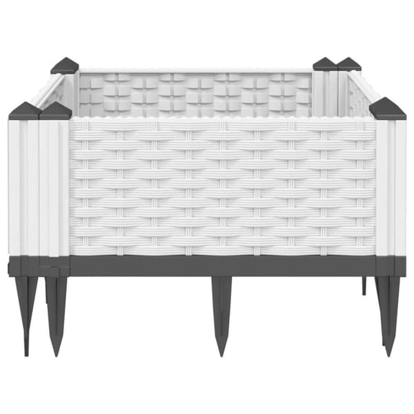 vidaXL plantekasse med spyd 42,5x42,5x28,5 cm PP hvid