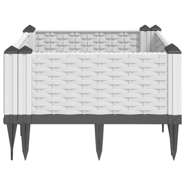 vidaXL plantekasse med spyd 42,5x42,5x28,5 cm PP hvid