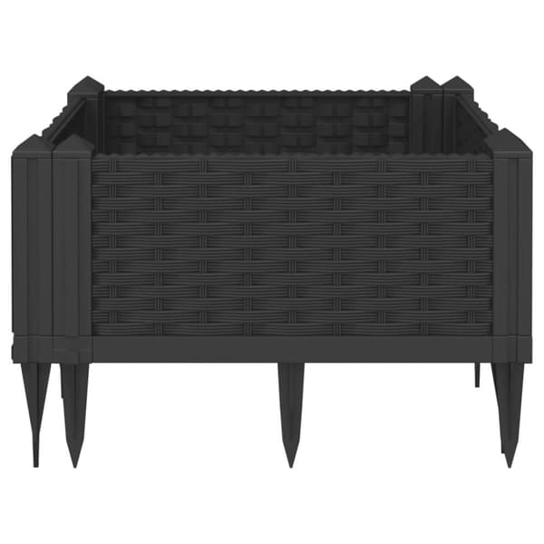 vidaXL plantekasse med spyd 42,5x42,5x28,5 cm PP sort