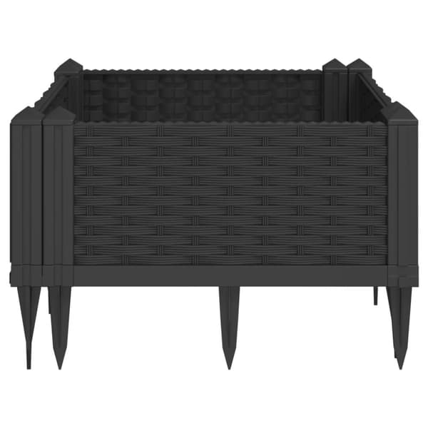vidaXL plantekasse med spyd 42,5x42,5x28,5 cm PP sort