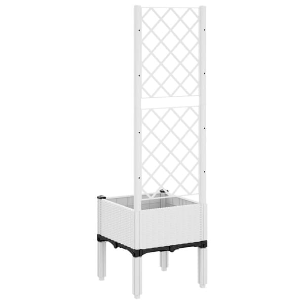 vidaXL Plantekasse med espalier hvit 40x40x142 cm PP