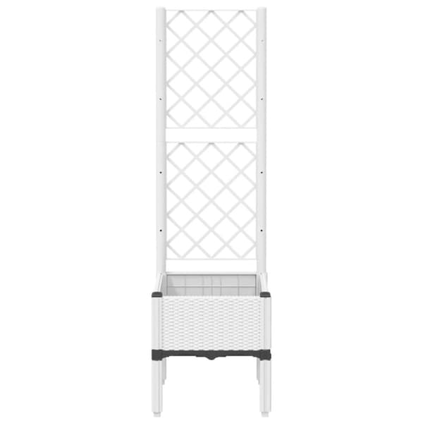vidaXL Plantekasse med espalier hvit 40x40x142 cm PP
