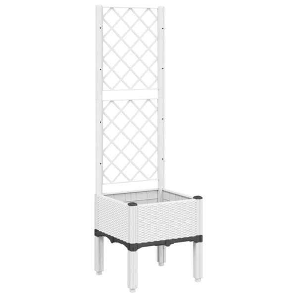 vidaXL plantekasse med espalier 40x40x142 cm PP hvid