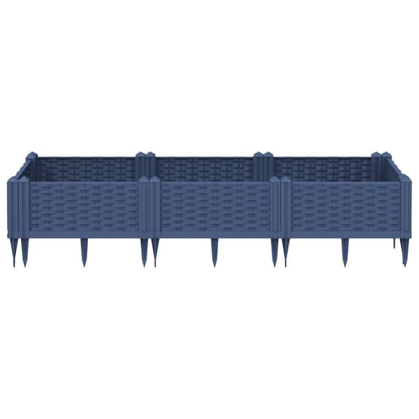 vidaXL plantekasse med spyd 125x40x28,5 cm PP grå