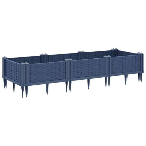 vidaXL plantekasse med spyd 125x40x28,5 cm PP grå