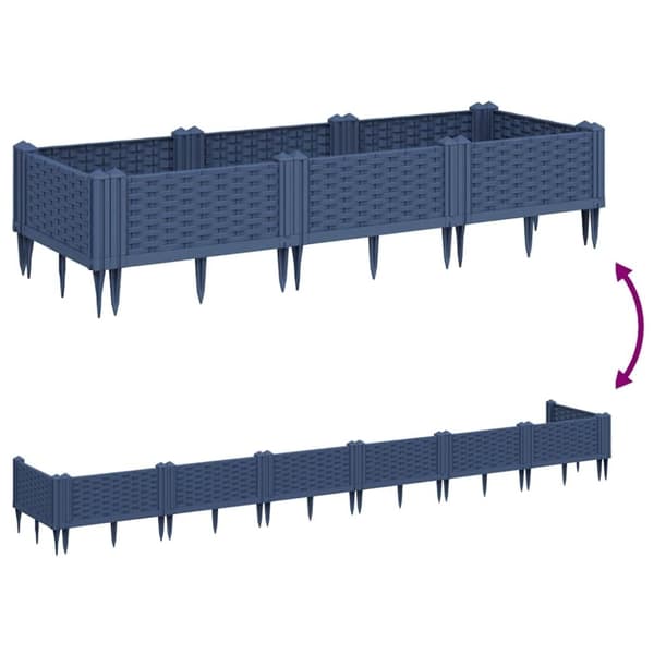 vidaXL plantekasse med spyd 125x40x28,5 cm PP grå