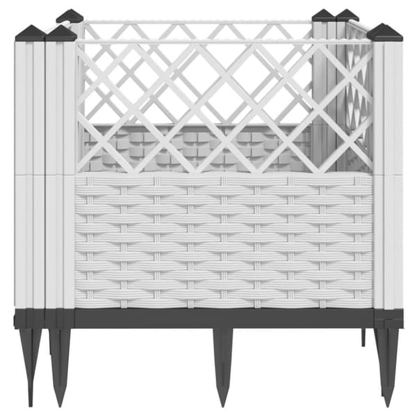vidaXL Plantekasse med plugger hvit 43,5x43,5x43,5 cm PP