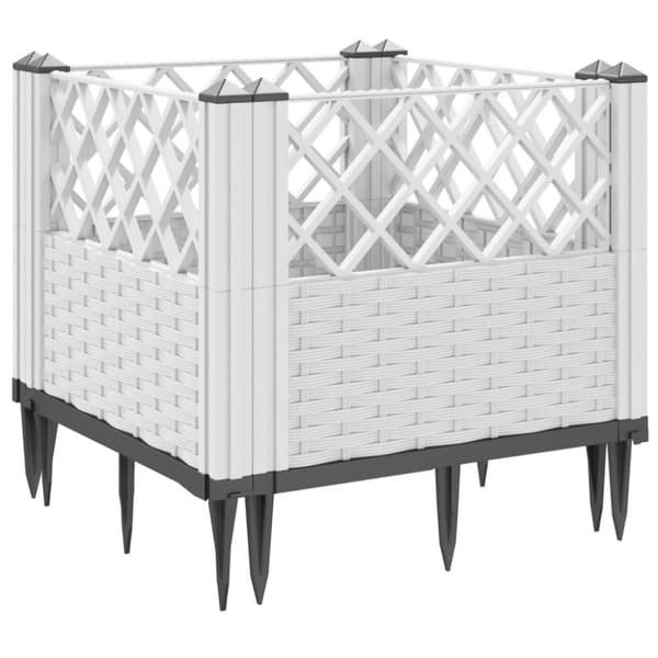 vidaXL Plantekasse med plugger hvit 43,5x43,5x43,5 cm PP
