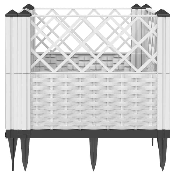 vidaXL plantekasse med spyd 43,5x43,5x43,5 cm PP hvid