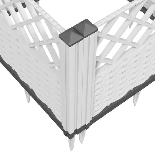 vidaXL plantekasse med spyd 43,5x43,5x43,5 cm PP hvid