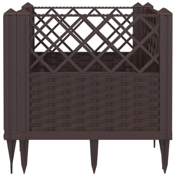 vidaXL Odlingslåda med piggar brun 43,5x43,5x43,5 cm PP