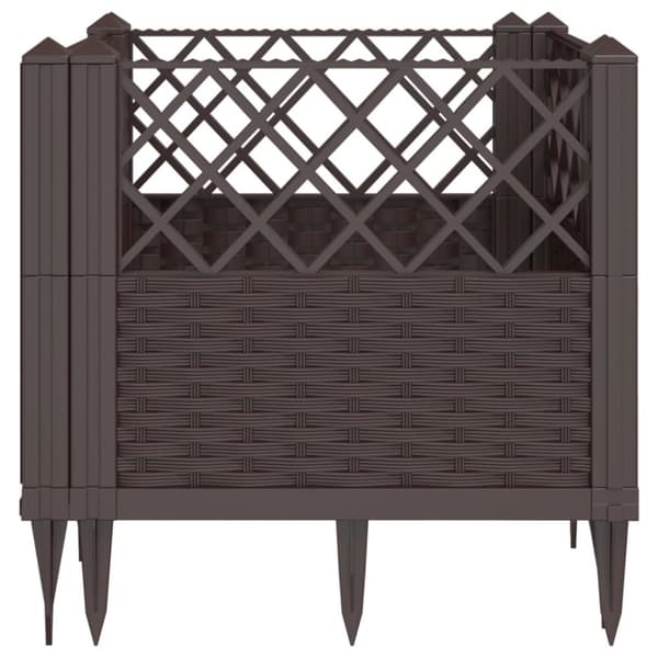 vidaXL plantekasse med spyd 43,5x43,5x43,5 cm PP brun