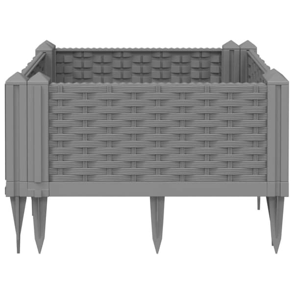 vidaXL plantekasse med spyd 42,5x42,5x28,5 cm PP lysegrå