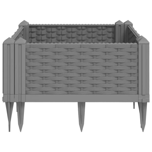 vidaXL plantekasse med spyd 42,5x42,5x28,5 cm PP lysegrå