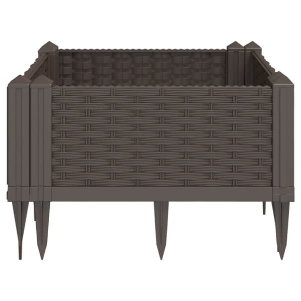 vidaXL plantekasse med spyd 42,5x42,5x28,5 cm PP brun
