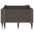Miniatyrbillede 4 af 8: vidaXL plantekasse med spyd 42,5x42,5x28,5 cm PP brun