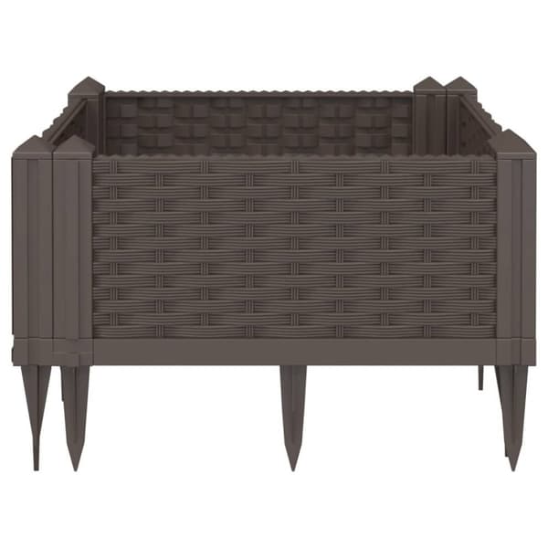 vidaXL plantekasse med spyd 42,5x42,5x28,5 cm PP brun