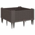 Miniatyrbillede 5 af 8: vidaXL plantekasse med spyd 42,5x42,5x28,5 cm PP brun