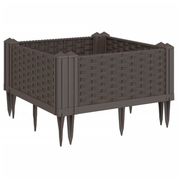 vidaXL plantekasse med spyd 42,5x42,5x28,5 cm PP brun
