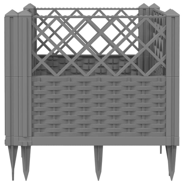 vidaXL Odlingslåda med piggar ljusgrå 43,5x43,5x43,5 cm PP