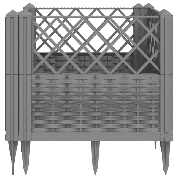 vidaXL Odlingslåda med piggar ljusgrå 43,5x43,5x43,5 cm PP