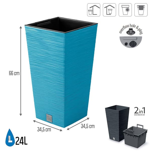 Prosperplast Blomkruka 24l Furu Collection 34.5x34.5x66 Cm