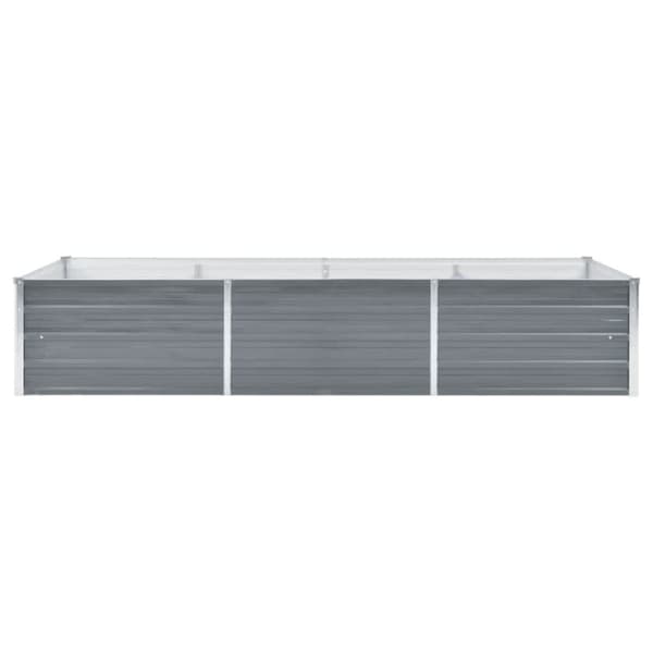 vidaXL forhøjet plantekasse 240x80x45 cm galvaniseret stål grå -  Plantekrukker