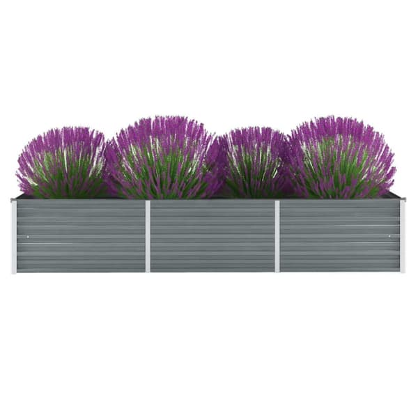 vidaXL forhøjet plantekasse 240x80x45 cm galvaniseret stål grå -  Plantekrukker