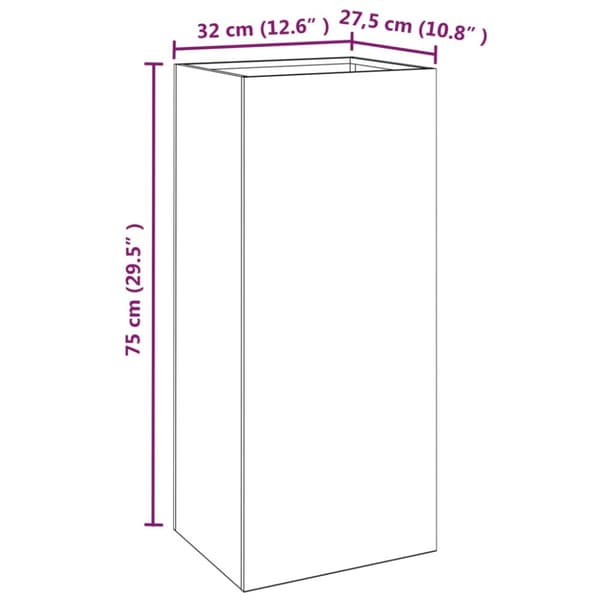 vidaXL plantekasse 32x29x75 cm cortenstål -  Plantekrukker