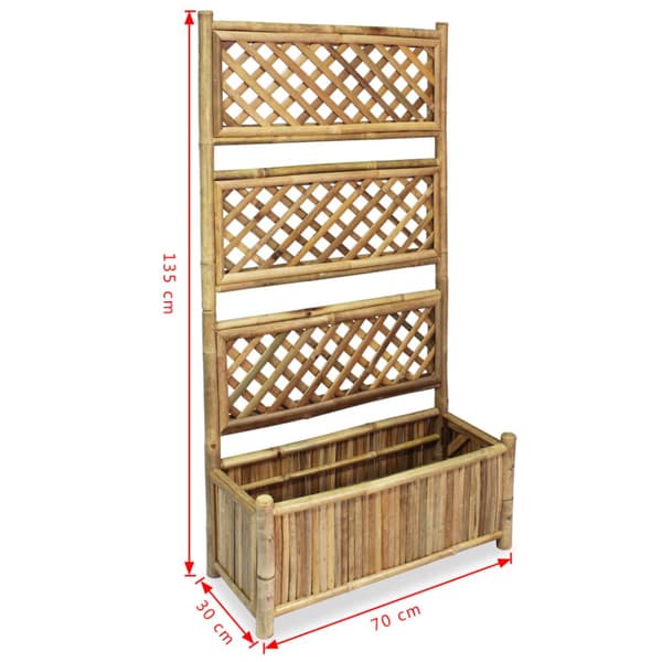 vidaXL Odlingslåda med spaljé bambu 70 cm -  Krukor & odlingslådor