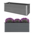 Pikkukuva 1 / 9: vidaXL Puutarhan korotettu kukkalaatikko WPC 150x50x54 cm harmaa -  Kukkaruukut & istutuslaatikot