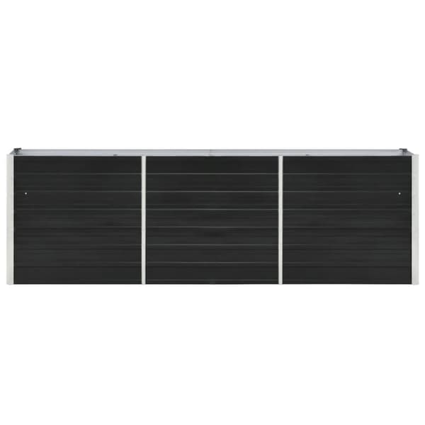 vidaXL Odlingslåda upphöjd galvaniserat stål 240x40x77 cm antracit -  Krukor & odlingslådor