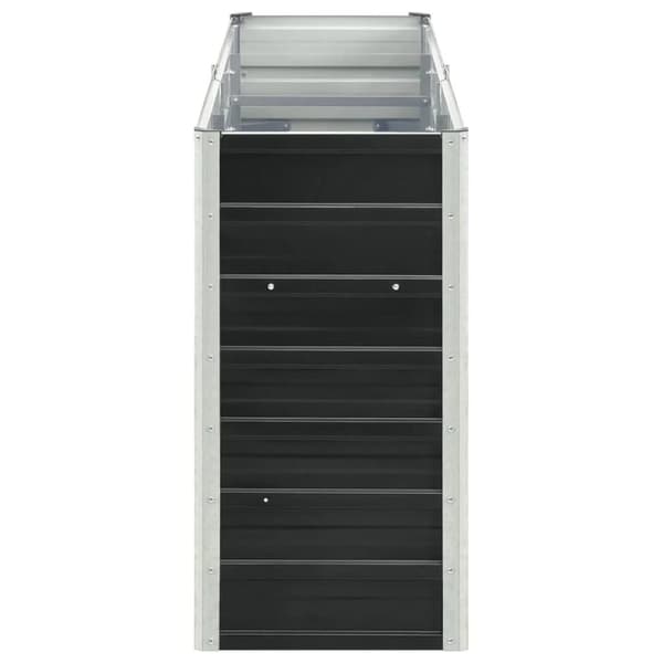 vidaXL Odlingslåda upphöjd galvaniserat stål 240x40x77 cm antracit -  Krukor & odlingslådor