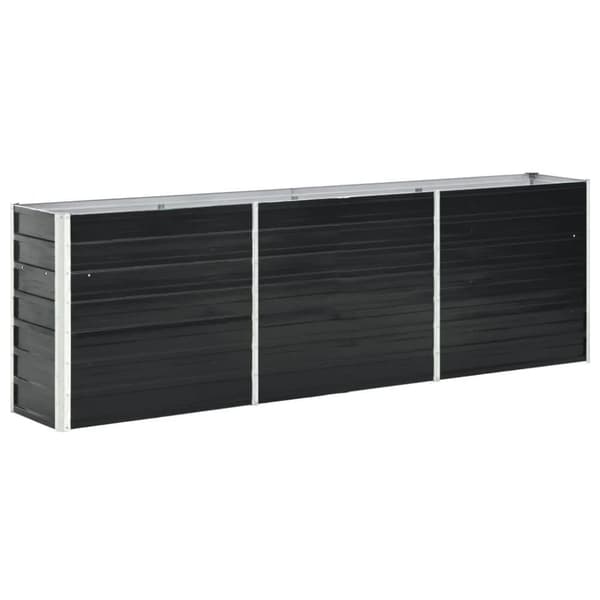 vidaXL Odlingslåda upphöjd galvaniserat stål 240x40x77 cm antracit -  Krukor & odlingslådor