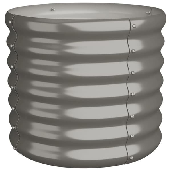 vidaXL Planteringskruka pulverlackerat stål 40x40x36 cm grå - Krukor & odlingslådor