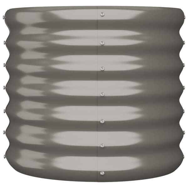 vidaXL Planteringskruka pulverlackerat stål 40x40x36 cm grå - Krukor & odlingslådor