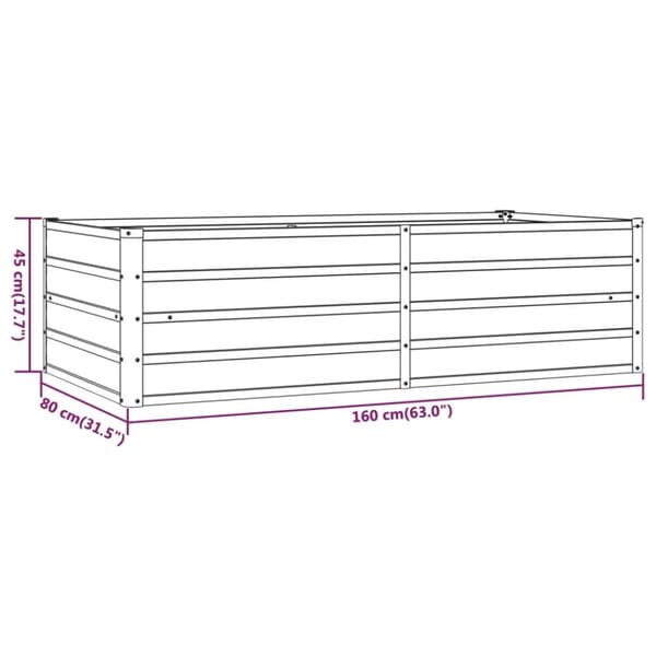 vidaXL højbed 160x80x45 cm cortenstål rustfarvet -  Plantekrukker