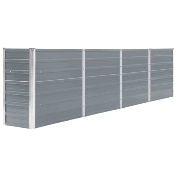 vidaXL hævet havebed 320 x 40 x 77 cm galvaniseret stål grå - Plantekrukker