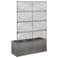 Pikkukuva 4 / 8: vidaXL Korotettu kukkalaatikko 3ruukkua 83x30x130cm polyrottinki harm. -  Kukkaruukut & istutuslaatikot