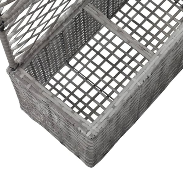vidaXL Korotettu kukkalaatikko 3ruukkua 83x30x130cm polyrottinki harm. -  Kukkaruukut & istutuslaatikot