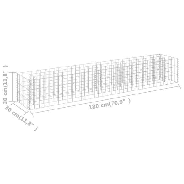 vidaXL gabion-højbed 180x30x30 cm galvaniseret stål -  Plantekrukker